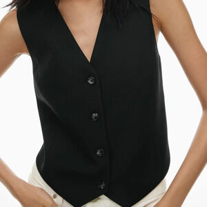 Wilfred Black Button-Up Vest Top